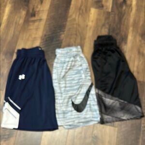 Kids Athletic Shorts Set - Black, Gray, and Blue size Large 12-14